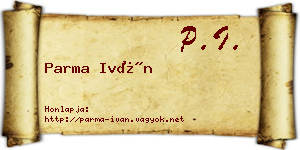 Parma Iván névjegykártya
